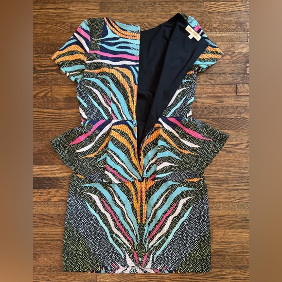 Mara Hoffman Black Phoenix Mini Peplum Sheath Maximalism Animal Print Size 4 - Picture 11 of 11